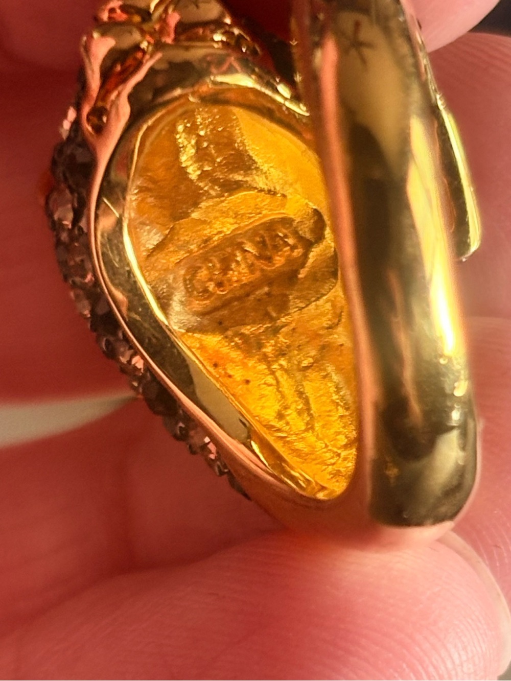 Gold-Tone Panther Ring with Green Crystal Eyes - Women Jewelry - Picture 5 of 5